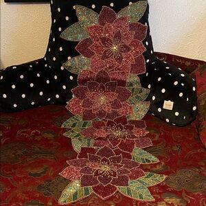 Beaded Floral Table Runner